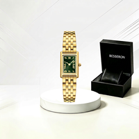 Petite montre pour femme en acier inoxydable de luxe avec bracelet en or, quartz, 19 mm, 28 mm, résistante à l'eau 3 BAR, design minimaliste