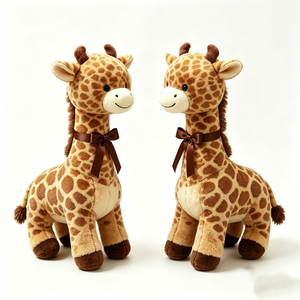 Girafe en peluche souriante, décoration classique, girafe en peluche marron à motifs, cadeau - Product Image 4