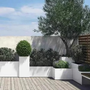 Jardinera Rectangular Larga y Grande, Resistente a la Corrosión, Estilo Moderno Minimalista, para Plantas Verdes, para Balcón o Exterior - Product Image 4