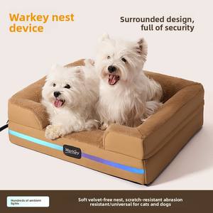 Beheiztes und gekühltes Hundebett aus strapazierfähigem Stoff, umweltfreundlich, waschbar, kartonverpackt, quadratische Form, mit Schwamm gefüllt, für kleine/mittlere/große Hunde - Product Image 4