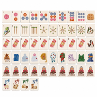 Ensemble de Mahjong Américain Premium avec Tuiles en Acrylique à Motifs de Dessins Animés Mignons et Personnalisés pour la Vente en Gros et au Détail, Collection de Jeux