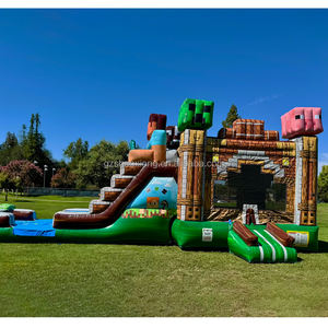 Château gonflable commercial pour enfants et tout-petits, thème dessin animé, pour l'extérieur, humide ou sec, avec toboggan - Product Image 3