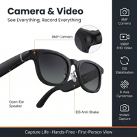Lunettes Intelligentes X01 Ultra AI de Traduction Instantanée avec Caméra 8MP, Enregistrement Vidéo HD et Interprétation Simultanée pour Voyages d'Affaires
