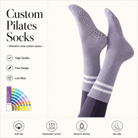 Chaussettes de yoga en tricot respirant de haute qualité pour l'automne, fitness, danse, rayées, antidérapantes, en silicone et coton, pour femmes, chaussettes de Pilates