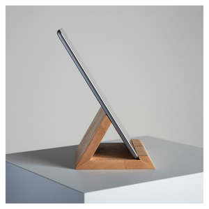 Classic Wooden Mobile Holder Effortlessly <b>Secures</b> Smartphone for Hands-Free Viewing & Charging Elegant Office Decor Accessory - Product Image 1