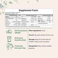 Comprimés de spiruline et de chlorelle OEM, suppléments d'algues vertes avec chlorophylle