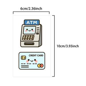 Tatouages temporaires colorés autocollant <span class=keywords><strong>carte</strong></span> bancaire et ATM Machine dessin animé mignon <span class=keywords><strong>tatouage</strong></span> étanche pour visage bras jambe - Product Image 2