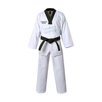 Seragam Taekwondo Bahan Katun Poliester untuk Seni Bela Diri, Dewasa & Remaja, Latihan & Kompetisi, Layanan Kustom