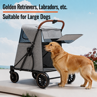 Poussettes pour animaux de compagnie pour grands chiens, charge maximale 55 kg, pliage à une main, 4 roues, absorption des chocs, respirantes, OEM ODM, logo et couleur personnalisés