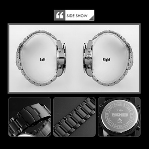 Skmei-Reloj de acero inoxidable 1306 para hombre, relojes de pulsera Jam Tangan Pria, impermeables, de lujo