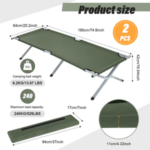 Cama Plegable Ultraligera Personalizada al por Mayor, Cama de Camping Plegable Impermeable de Oxford para Exteriores para Adultos - Product Image 2