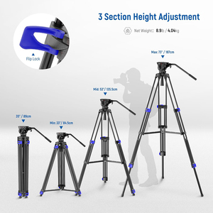 Fabrika fiyat büyük hafif dijital taşınabilir kamera tripodu Video kamera için ağır <span class=keywords><strong>Tripod</strong></span> ağır <span class=keywords><strong>Tripod</strong></span> - Product Image 3