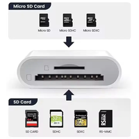 Adaptador OTG 2 en 1 de 8 pines tipo C Hub, tarjeta de memoria Sd TF para teléfono móvil, tarjeta de lectura Otg de alta velocidad multi en uno