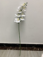 Orchidées artificielles haut de gamme en latex effet naturel, orchidées blanches à 9 têtes, tige unique, longue durée, pour la maison et les mariages