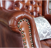 Chaise de direction pivotante de style américain, chaise d'ordinateur, chaise de bureau à domicile, chaise de patron en cuir véritable, chaise de bureau à dossier haut