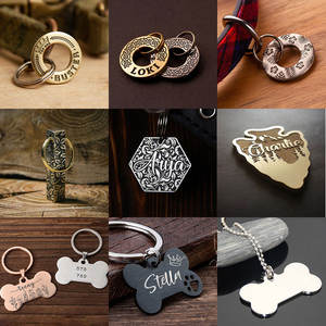 Liontin kalung Tag anjing banteng gaya mode emas perak Sterling 925 Solid dengan ukiran opsional - Product Image 6