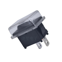 Interruptor Basculante de 2 Posiciones 10A250V16A125V con Tapa Impermeable ON-OFF 15*21mm para Equipos o Electrodomésticos