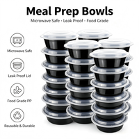 Freshware – Bols de préparation des repas en plastique avec couvercles, sans BPA, empilables, compatibles micro-ondes/lave-vaisselle/congélateur, 16 oz/40 oz