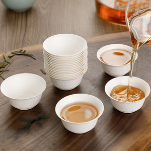 Gobelets à thé jetables en pulpe de canne à sucre, qualité alimentaire, empilables, pour voyage, 40-60 pièces - Product Image 2