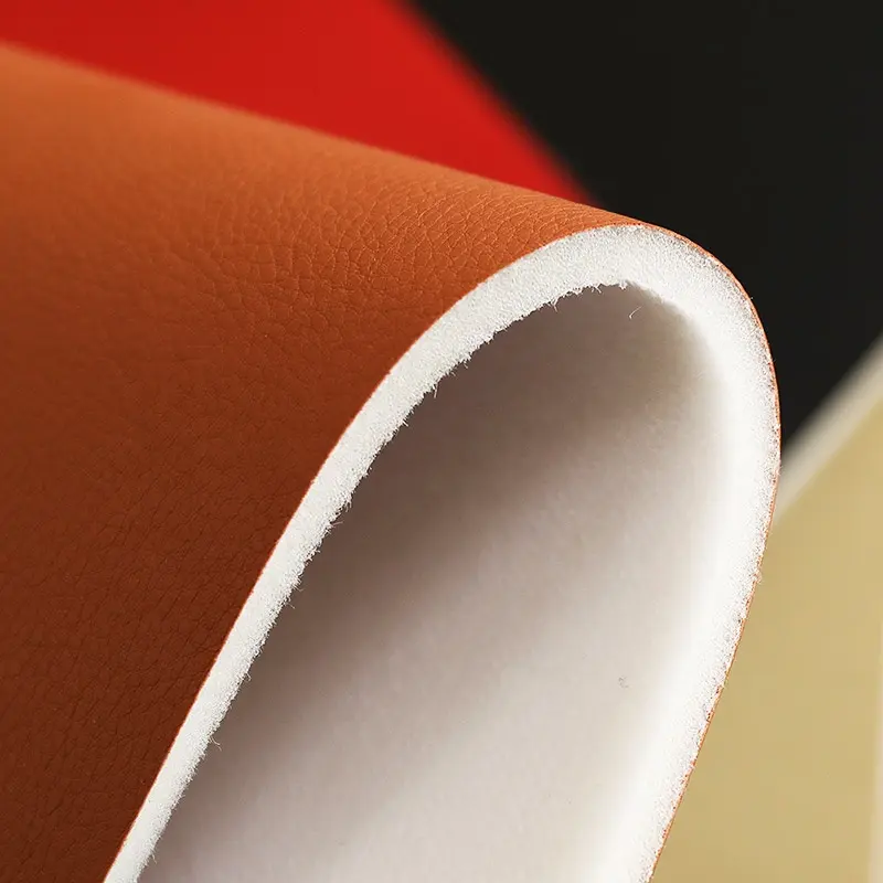 Different color PVC leather with foam & sponge backing for embroidery & stitching