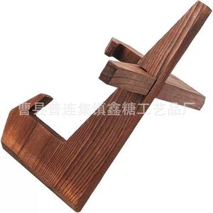 Wooden Display Rack Adjustable Height Vertical <b>Desktop</b> Stand For Tablet Phone Kitchen Recipe Reading <b>Shelf</b> Charcoal Colored - Product Image 4