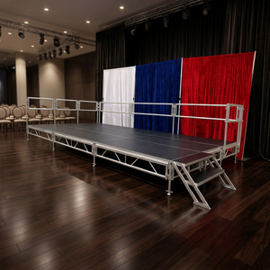 Structure de scène modulaire en aluminium 10m x 6m rectangulaire noire, installation rapide, sans soudure, pour affichage scénique - Product Image 2