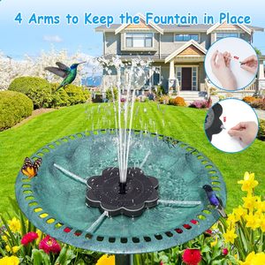 Colibri solaire alimenté flottant oiseau bain fontaine LED lumières pour jardin piscine eau caractéristique extérieur aquarium efficace solaire - Product Image 5