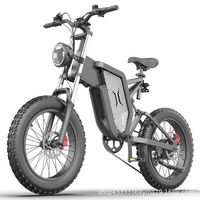Bicicleta Eléctrica de Montaña X20 de Source Manufacturers, Batería de Litio de 48V, Motor sin Escobillas de 2000W para Todoterreno, Suspensión Delantera/Trasera de 20 Pulgadas