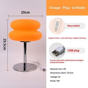Bauhaus Bread LED Table <b>Lamp</b> 3 Color Stepless Dimming Frosted PE Shade Chrome Base Eye Protection - Product Image 4