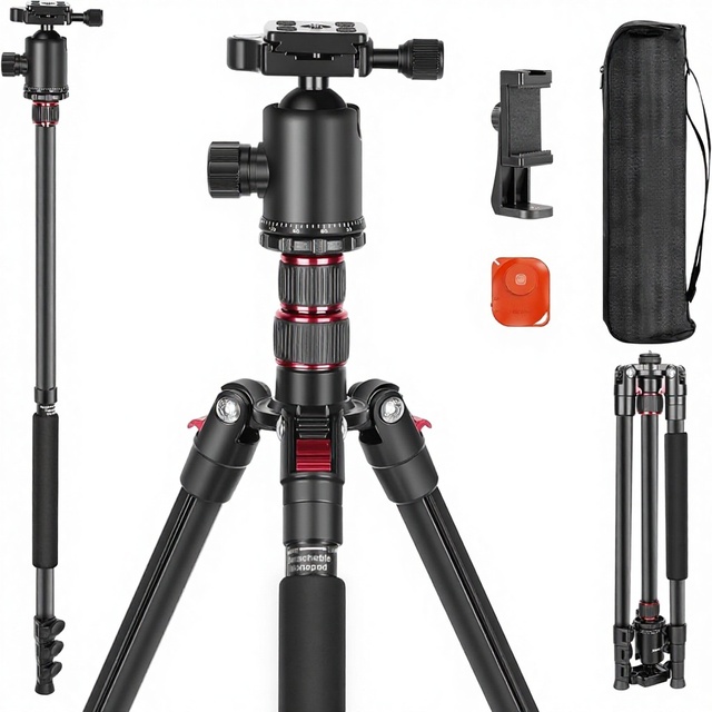 NEEWER TP77  77" Camera Tripod Monopod with Phone Holder, Portable Travel Tripod