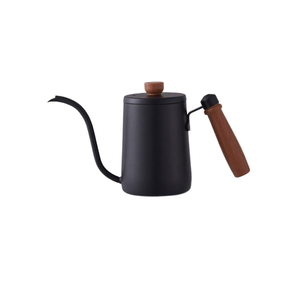 Nouvelle Bouilloire à Café en Acier Inoxydable Écologique 600ML Noire avec Couvercle pour Infuseur à Café Espresso - Product Image 1