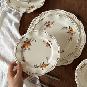 Vaisselle en céramique rétro française, tasses et assiettes en céramique, bols en céramique, bols à soupe, assiettes à dîner, assiettes à dessert - Product Image 6