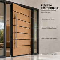 Porte d'entrée en acier imitation bois, finition aspect bois, design imitation bois, porte extérieure pour villa
