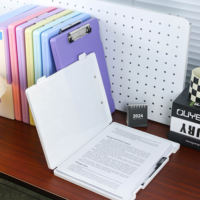Bview Art Accessoires de bureau A4 pince d'allaitement boîte de classement en plastique presse-papiers avec rangement boîte de rangement organisateur dossier en plastique