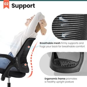 <span class=keywords><strong>Sedia</strong></span> da Ufficio Ergonomica <span class=keywords><strong>Regolabile</strong></span> <span class=keywords><strong>in</strong></span> <span class=keywords><strong>Altezza</strong></span>, Girevole, con <span class=keywords><strong>Ruote</strong></span> e Schienale Confortevole - Product Image 4