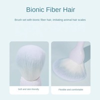 Ensemble de pinceaux pour fond de teint en cheveux synthétiques vegan personnalisés pinceaux de maquillage professionnels de luxe 6 pièces marque privée nouvel arrivage