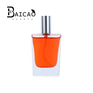 Flacon de parfum de luxe 100 ml en verre plat carré, élégant, vide, en cristal, pour voyage, rechargeable, avec bouchon à vis et pulvérisateur - Product Image 5