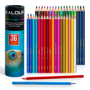 KALOUR Offre Spéciale pas cher <span class=keywords><strong>prix</strong></span> forme hexagonale Premium 36 couleurs <span class=keywords><strong>crayon</strong></span> <span class=keywords><strong>aquarelle</strong></span> en carton cylindre Tube pour artiste - Product Image 1
