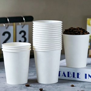 Gobelets à café jetables biodégradables 100% compostables, anti-fuite, pour les fêtes, boissons chaudes, blancs - Product Image 1
