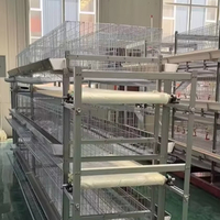 Nouvelle cage à poulets automatique de type H à bords arrondis avec fil métallique, en acier galvanisé, 3 à 8 niveaux, empêche les poules de gratter, facile à utiliser