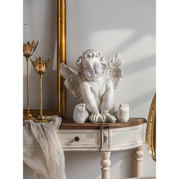 Figurines de chérubins décoratifs Mgo Antique Home Table Statues d'ange blanc pur