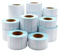 Popolare di buona qualità di trasporto del campione di auto-adesivo etichette termica sticker 60 millimetri x 40 lato Inferiore di colore blu termico etichette