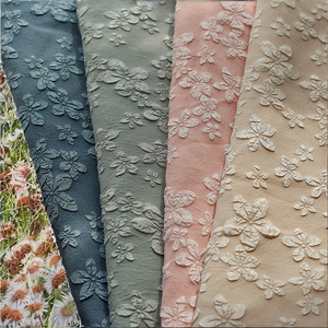 Tela Jacquard Floral 3D de Viscosa/Poliéster, Goffrati, Tejido Soluble en Agua, para Vestidos de Novia, Moda Femenina - Product Image 2