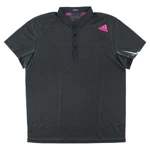   Polo Adidas Adizero para Hombre, Negro/Rosa Neón, Talla XL, Cómodo, Transpirable, Corto, Tejido de Seda y Spandex, Color Sólido |   100% Auténtico - Product Image 4