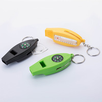 Emergency Survival Whistle Compass Thermometer Crisp Sound Keychain Design Multifunction Outdoor Hiking Compass Whistle
