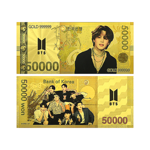 Banconota da Collezione Ispirata alle Boy Band K-Pop, Bifacciale con Lamina d'Oro, 50000 Won, Regalo per Fan, Stile <span class=keywords><strong>Poster</strong></span> Musicale, Decorazione per le Feste - Product Image 3