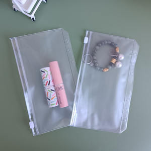 Vente en gros 6 trous perforés A7 A6 A5 PVC résistant à l'eau Classeur pour pochette Sac à fermeture éclair Sac d'argent Portefeuille Enveloppe - Product Image 6