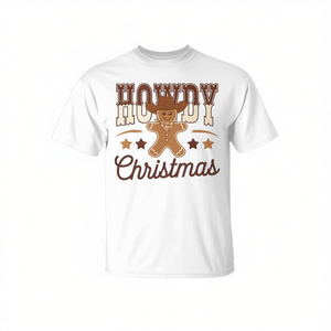 T-shirt Howdy Christmas Gingerbread Western Cowboy, design Rodeo Holiday - Product Image 3