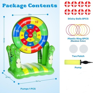 PVC Inflatable Dinosaur Pool Float Toy 26.7*38.5 Inch for <b>Kids</b> Dart Board Hoop <b>Ring</b> Toss Outdoor Water Game Cool Pool Yard Party - Product Image 2