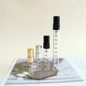 2Ml 3Ml 5Ml 10Ml Doorzichtige Buis Verstuiver Nevel Flesje Spuitglas Parfumfles Met Zwart Witte Schroefdop